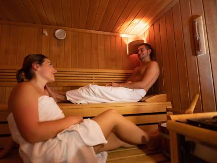 sauna du spa de l'hôtel verte vallée